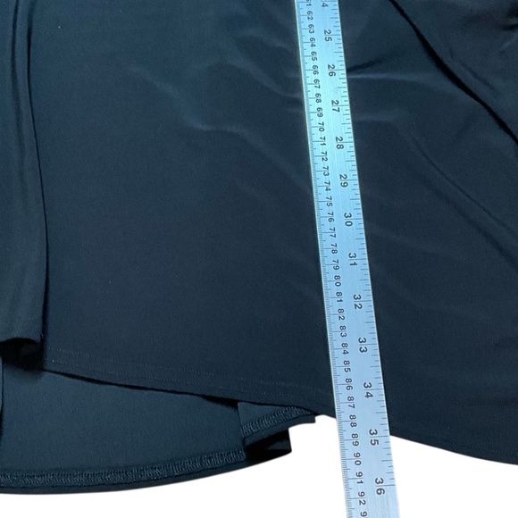 SYMPLI Black Vee Neck Asymetrical Tunic / Mini Dress MADE IN CANADA US Sz 10 - Picture 8 of 10